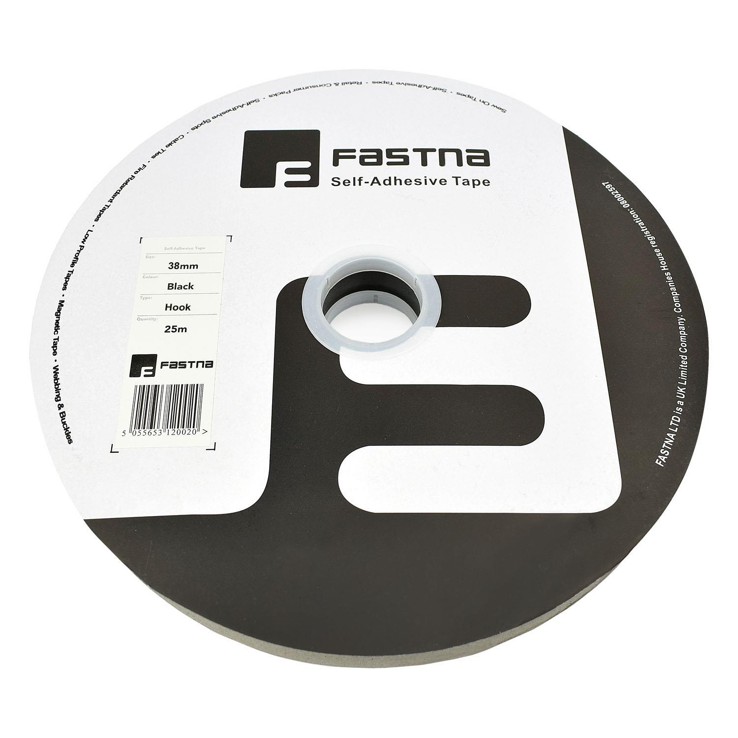 38mm Stick On / Self Adhesive FASTNA® Hook & Loop Tape - 25m Reel