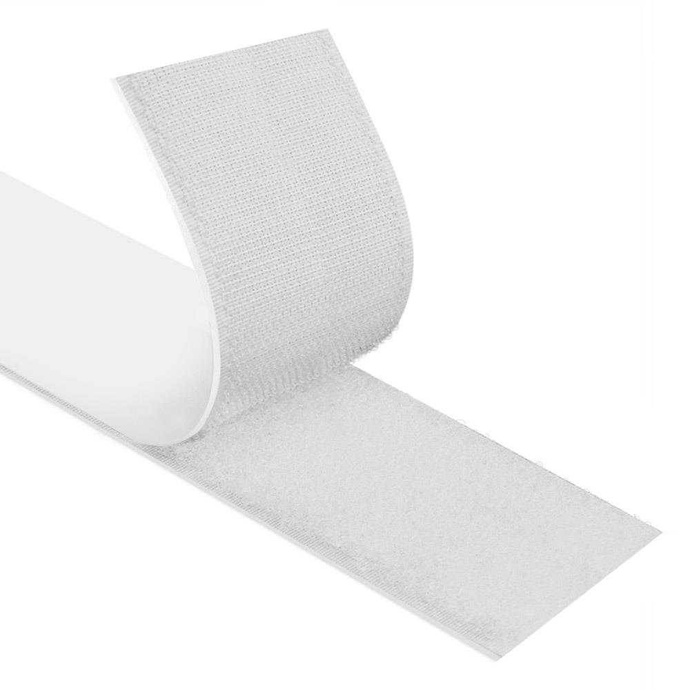 38mm Stick On / Self Adhesive FASTNA® Hook & Loop Tape - 1m Roll (Hook, White)