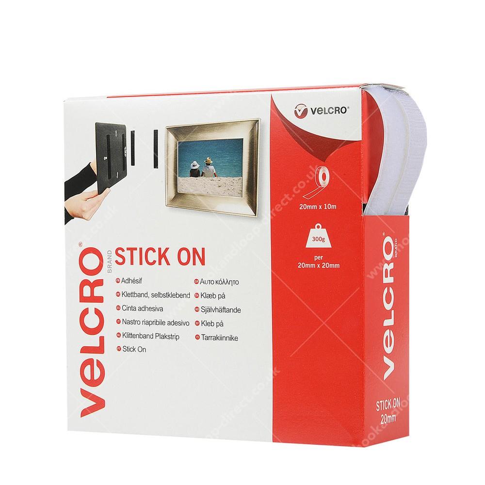 20mm x 10m Stick On VELCRO® Tape (Black)