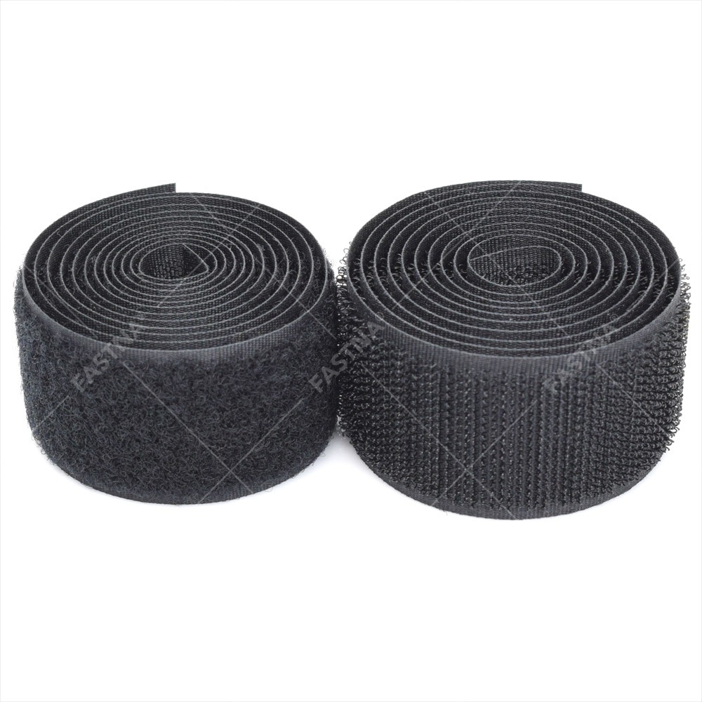 1m x Sew On FASTNA® Hook & Loop Tape (16mm, Both, Black)