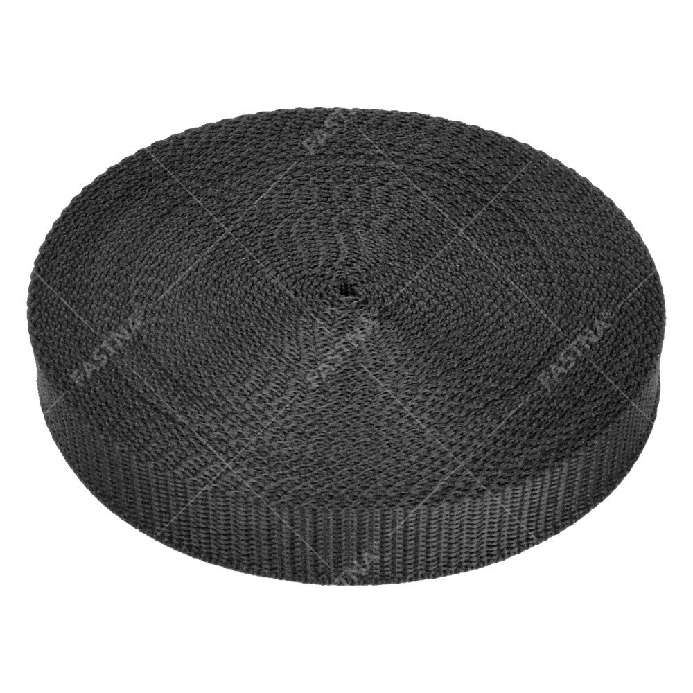 Black FASTNA® Polypropylene Webbing (20mm, 10m Reel)